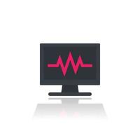 monitor ecg, eletrocardiografia, ícone de diagnóstico cardíaco vetor