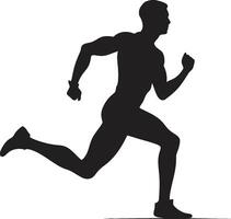 ágil velocidade Preto vetor logotipo para masculino corredor à moda traço masculino Preto vetor ícone Projeto