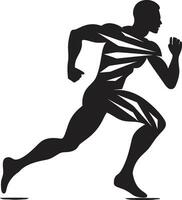 lustroso velocista corrida atletas Preto ícone ágil velocidade Preto vetor logotipo para masculino corredor