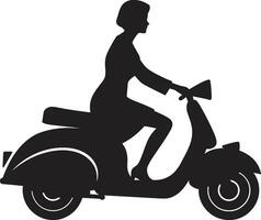 modernometrocruise Preto vetor emblema scooteristacitystyle mulher vetor Projeto
