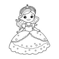 desenho animado Princesa vetor esboço