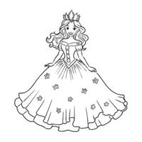 desenho animado Princesa vetor esboço