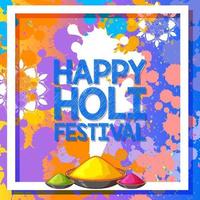 feliz holi fastival colorido pôster vetor