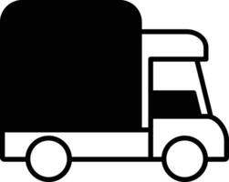 carga caminhão sólido glifo vetor ilustração