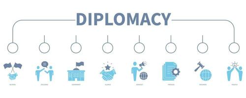 diplomacia bandeira rede ícone vetor ilustração conceito