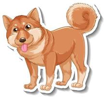 Autocolante de desenho animado de cão Shiba Inu vetor