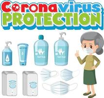 proteção contra coronavírus com produtos desinfetantes de álcool vetor