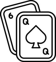 ícone de linha de poker vetor