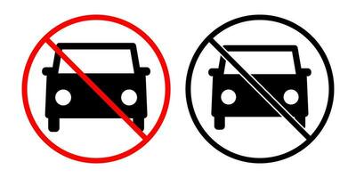 proibição placa não dirigir, não carro. cruzado Fora carro vetor ícone para álcool garrafa, estacionamento