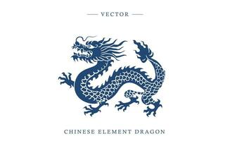 azul e branco porcelana chinês Dragão padronizar vetor