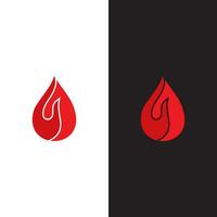 uma vermelho e Preto logotipo com uma solta do sangue ou fogo vetor