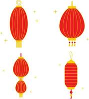 lanterna chinês Novo ano. dentro plano Projeto. isolado vetor
