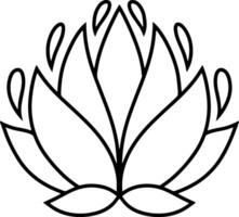 lótus flor rabisco ícone envolvente vetor