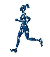 uma mulher corrida açao maratona corredor vetor