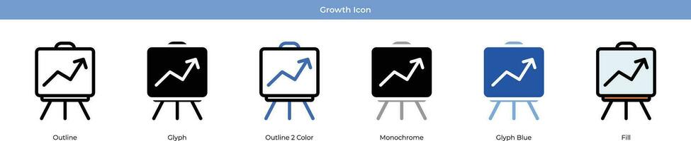 crescimento ícone conjunto vetor