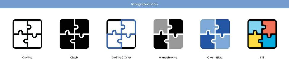 integrado ícone conjunto vetor