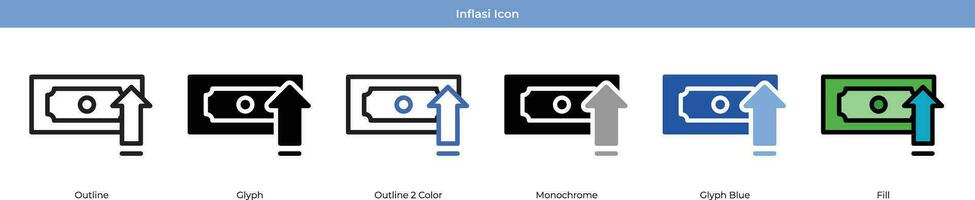 inflar ícone conjunto vetor