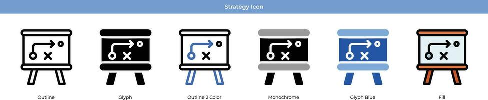 conjunto de ícones de estratégia vetor