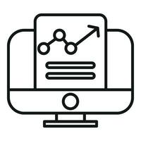 conectados loja monitor ícone esboço vetor. Sombrio serviço vetor