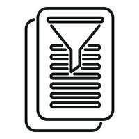 documento papel filtro ícone esboço vetor. dados vazamento vetor