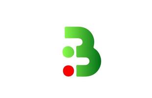 ícone de logotipo de letra do alfabeto verde vermelho b. projeto gradiente para empresa e negócios vetor