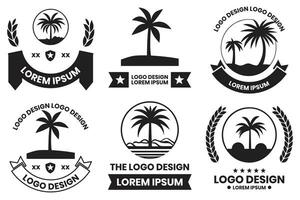 ai gerado coco árvore ou mar logotipo dentro a conceito do turismo dentro vintage estilo vetor