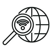 procurar global Internet fornecedor ícone esboço vetor. o negócio trava vetor