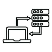 Internet computador portátil fornecedor ícone esboço vetor. Sombrio armazenamento biblioteca vetor