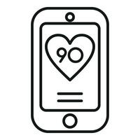 coração taxa Smartphone ícone esboço vetor. social meios de comunicação vetor
