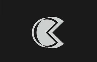 ícone de logotipo de letra do alfabeto c cinza preto branco. design de linha simples para empresa vetor