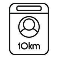 corredor 10 km aplicativo ícone esboço vetor. esporte ginástica vetor