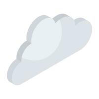 na moda Projeto ícone do nuvem isolado em branco fundo vetor