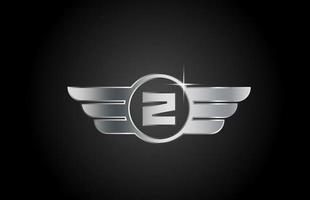 Ícone do logotipo da letra z do alfabeto para negócios e empresas com design de asas vetor