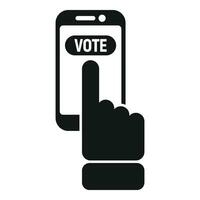 Smartphone voto conectados ícone simples vetor. votação escolha vetor