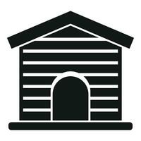 cachorro casa cabine ícone simples vetor. madeira cobertura metal vetor