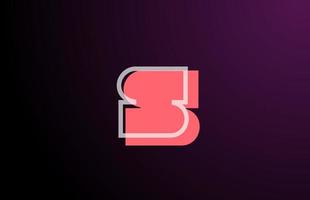 ícone de logotipo de letra do alfabeto rosa preto geométrico s linha para a empresa. design de linha simples para empresas e negócios vetor