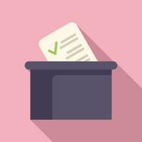 votação papel caixa ícone plano vetor. alto falante cidadão vetor