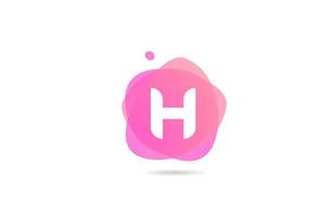 logotipo de letra do alfabeto h rosa branco para empresa e negócios com design gradiente. modelo pastel para identidade corporativa vetor