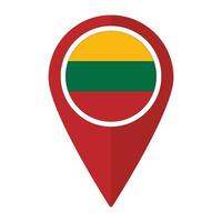 Lituânia bandeira em mapa identificar ícone isolado. bandeira do Lituânia vetor