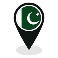 Paquistão bandeira em mapa identificar ícone isolado. bandeira do Paquistão vetor