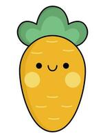 vetor kawaii cenoura ícone para crianças. fofa vegetal ilustração. engraçado desenho animado personagem. adorável laranja vegetariano clipart