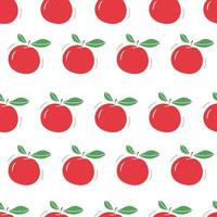 maçãs vermelho desatado padrão, vetor ilustração do fruta em uma branco fundo, plano estilo têxtil