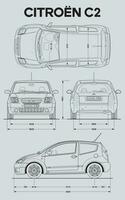 2006 Citroen c2 carro projeto vetor