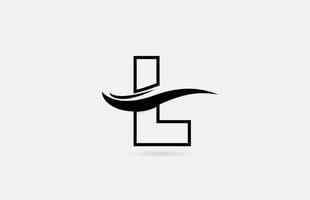 l ícone de logotipo de letra do alfabeto em preto e branco para negócios e empresas com design de linha simples vetor