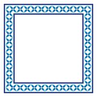 fronteira quadro, Armação cerâmico telha padronizar. islâmico, indiano, árabe motivos. damasco fronteira quadrado padronizar. porcelana étnico boêmio fundo vetor