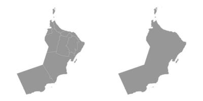 Omã mapa com administrativo divisões. vetor ilustração.