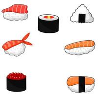 ilustração vetorial conjunto de sushi vetor