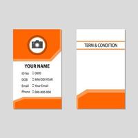 design de cartão vertical laranja e branco. designs de cartão de visita para modelos de impressão. cartões de visita pessoais para empresas. vetor