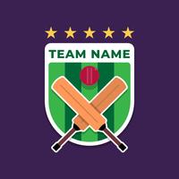 Cricket Shield Badge Logo Do Clube De Esportes vetor