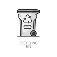 desperdício reciclando bin, limpar \ limpo meio Ambiente linear ícone vetor